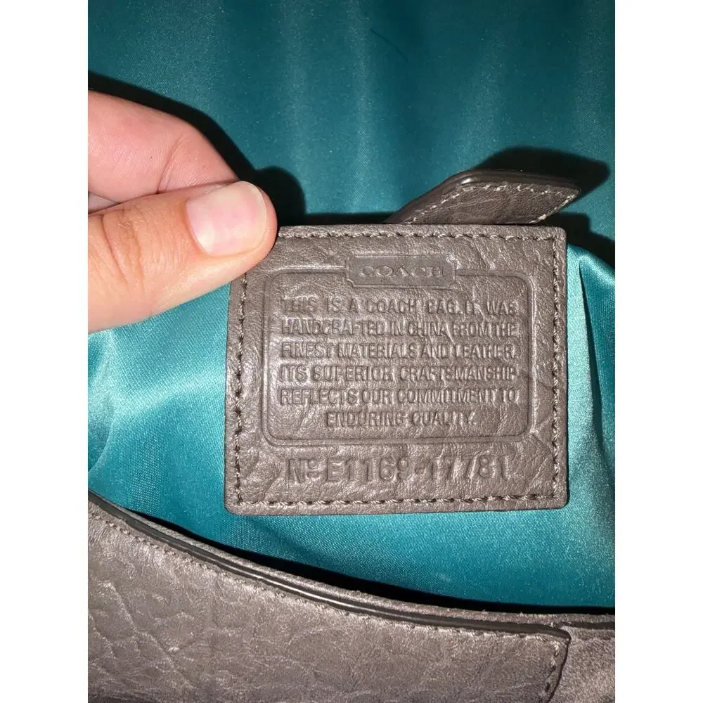 Coach 17781 Grey Chelsea Flagship Dowel Shoulder Bag Pebbled Leather Satchel